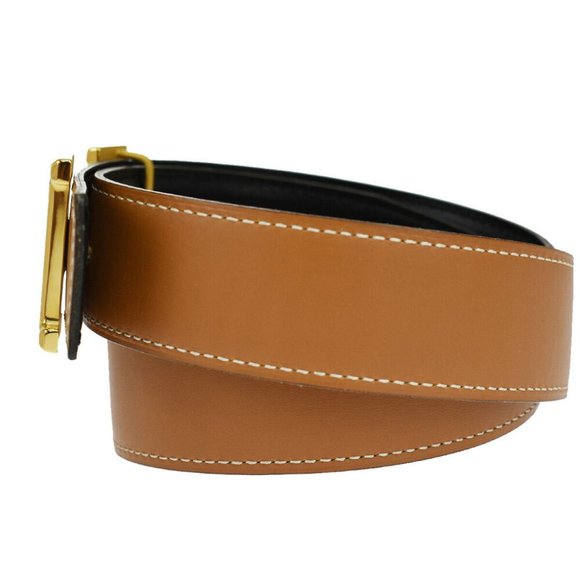 HERMES H Logo Constance Reversible H Buckle Belt Leather # 65 Black BN 82ML583 main image 7